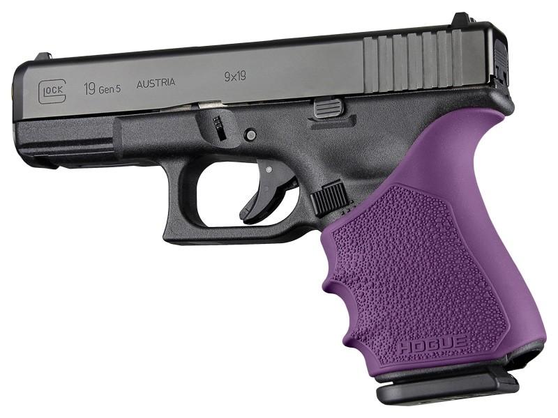 Hogue HandAll Beavertail Rubber Grip Sleeve Glock 19/23/32/38 Gen 1/2/5 Purple