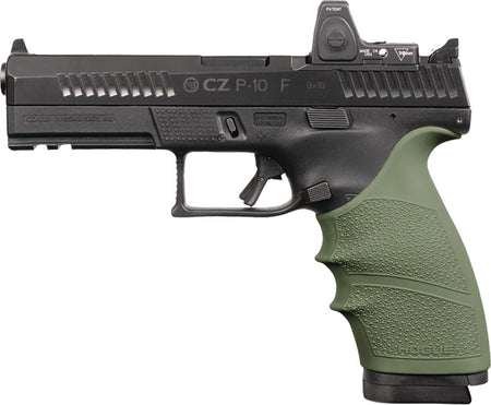 Hogue HandAll Beavertail Grip Sleeve CZ P-10F 9mm in OD Green