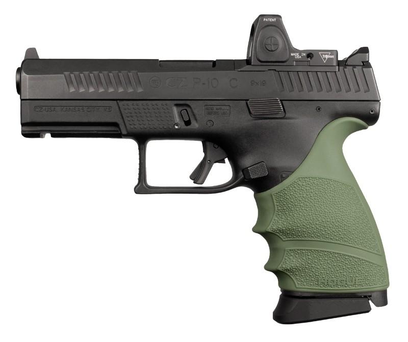 Hogue HandAll Beavertail Cobblestone Grip Sleeve CZ P-10 C 9mm OD Green