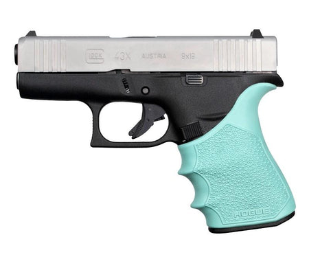 Hogue HandAll Aqua Beavertail Grip Sleeve - Precision Fit for Glock 43X/48