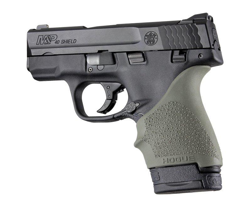 Hogue HandAll OD Green Beavertail Grip Sleeve - S&W M&P Shield, Ruger LC9, Glock 26/27