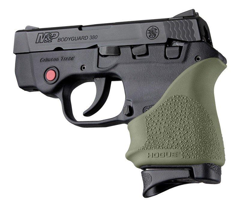 Hogue HandAll Rubber Grip Sleeve S&W Bodyguard 380 Taurus TCP Spectrum OD Green