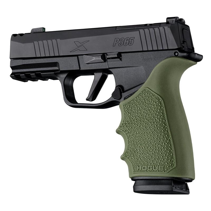 Hogue HandAll Beavertail Rubber Grip Sleeve for SIG P365 XMacro - Olive Drab Green