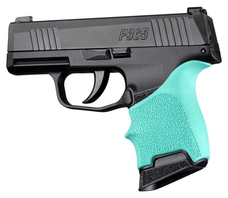 Hogue HandAll Beavertail Rubber Grip Sleeve Sig Sauer P365 Aqua
