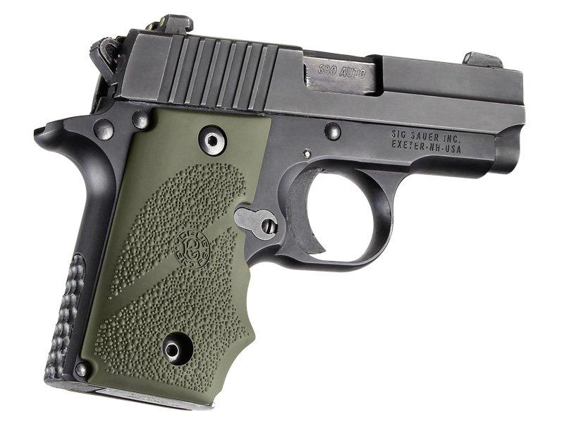 Hogue Rubber Finger Groove Grip for SIG Sauer P238 OD Green