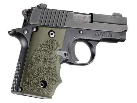 Hogue Rubber Finger Groove Grip for SIG Sauer P238 OD Green
