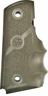 Hogue OD Green Rubber Wrap Around Grip for 1911 Officer Model w/ Finger Grooves
