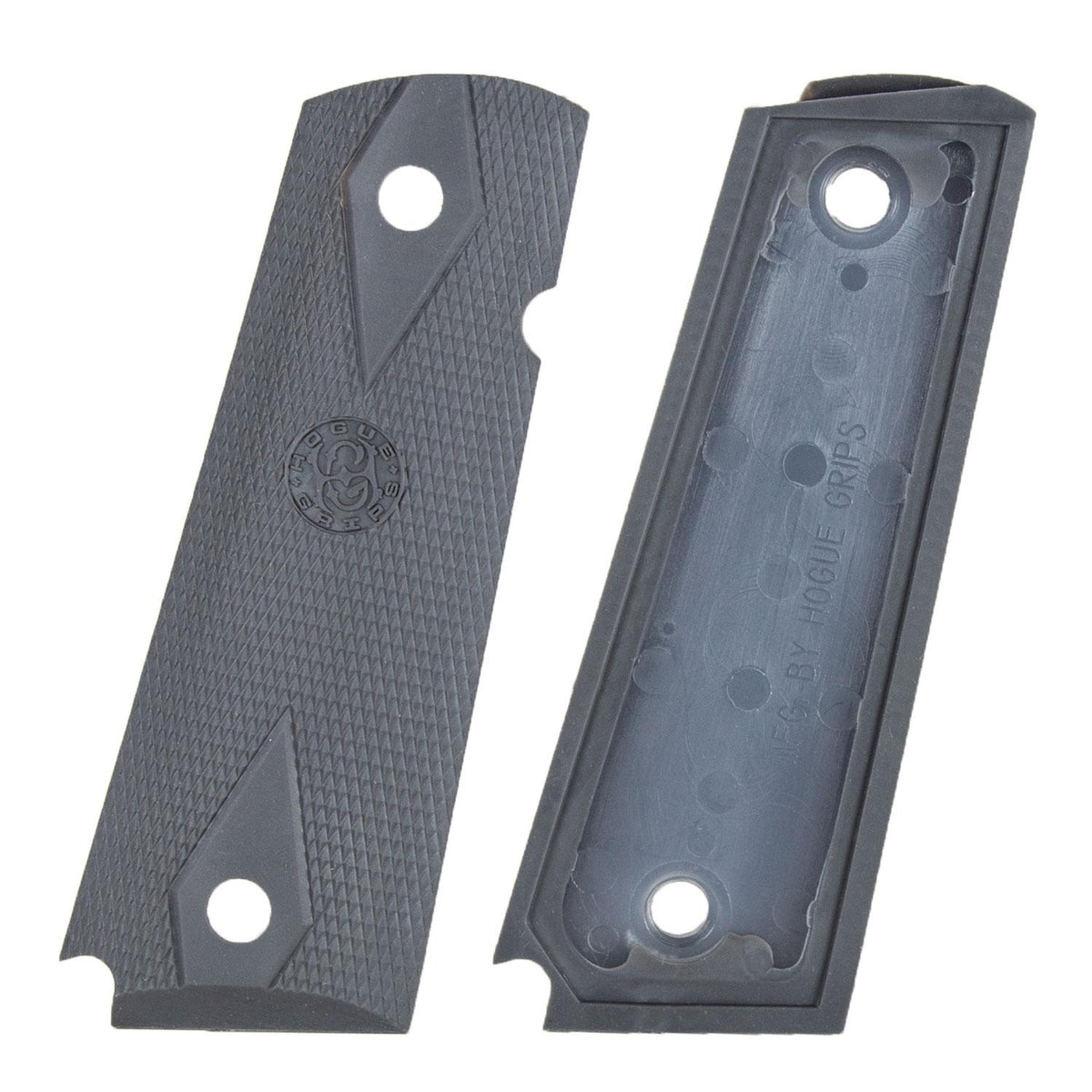 Hogue 1911 Colt Government .45 ACP Checkered Rubber Grip Panels - Pewter