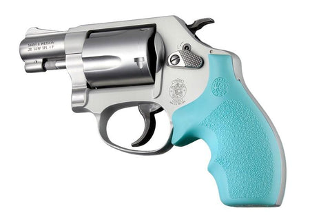 Hogue Bantam Rubber Grip for S&W J Frame Round Butt - Aqua