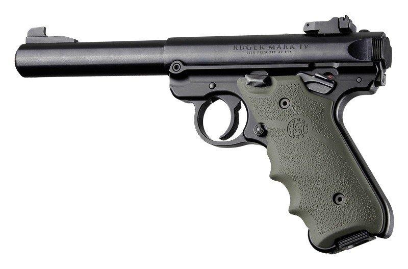 Ruger Mark IV Rubber Grip Finger Groove Style OD Green