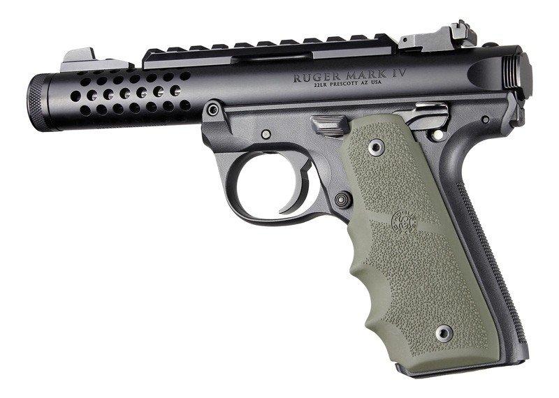 Ruger 22/45 Mark IV Rubber Grip OD Green with Finger Grooves