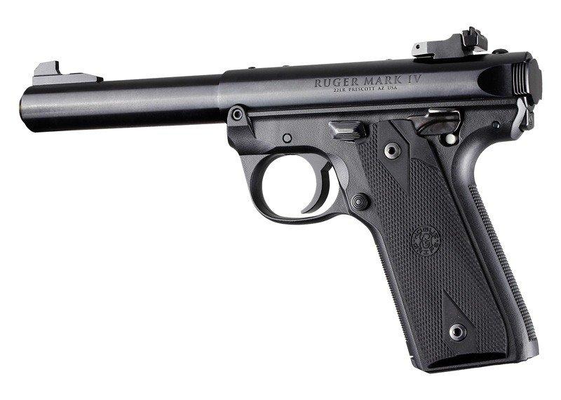 Hogue Checkered Rubber Grip Panels with Diamond Pattern for Ruger 22/45 MKIV Black