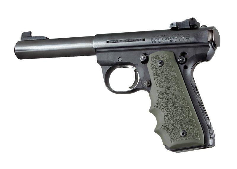 Hogue Ruger 22/45 RP OD Green Rubber Grip with Finger Grooves