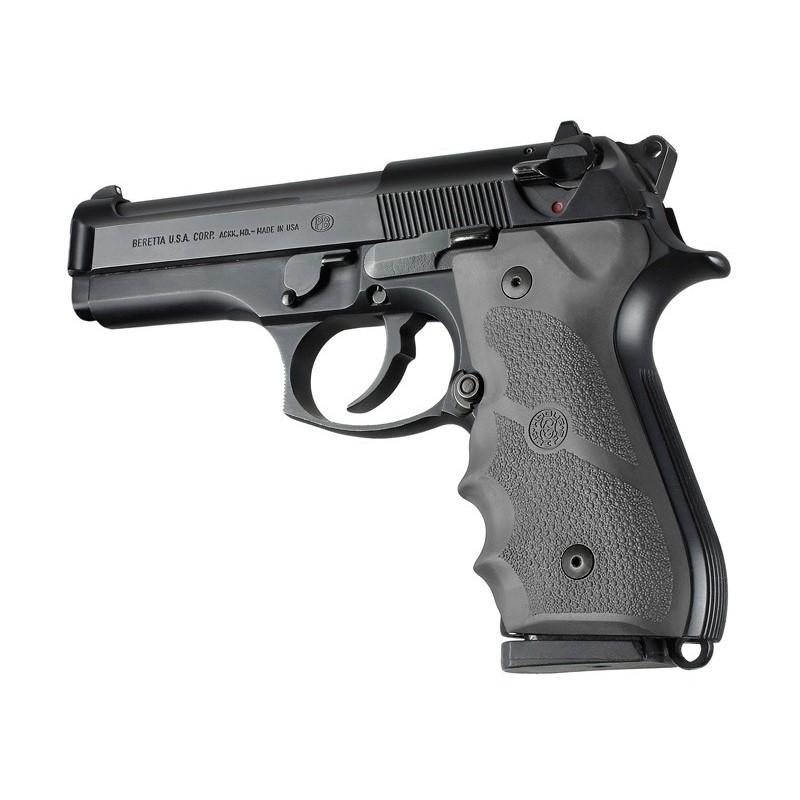 Hogue Beretta 92 96 Overmolded Rubber Grip Cobblestone Slate Grey Finger Grooves