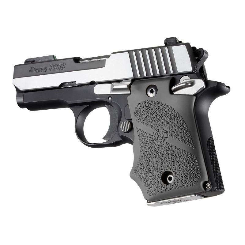 Hogue Rubber Finger Groove Grip for SIG P938 Ambi-Safety Slate Grey