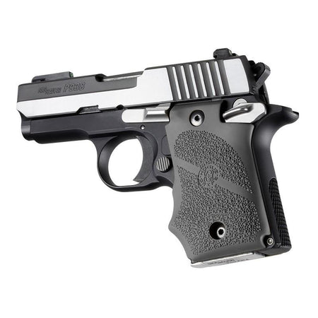 Hogue Rubber Finger Groove Grip for SIG P938 Ambi-Safety Slate Grey