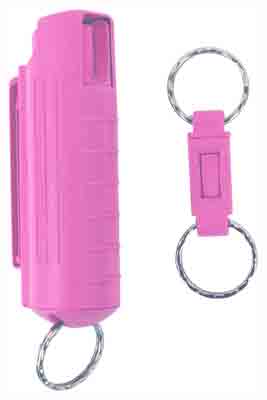 Sabre 3-N-1 Pink Hard Case Pepper Spray with Quick Release Ring, 15 Gram