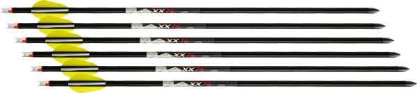 Wicked Ridge Crossbow Bolt XX75 Aluminum 20 Inch Alpha Nock 6 Pack