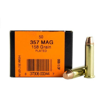 HSM .357 Magnum Handgun Ammo  Flat Point FMJ 158 grain 