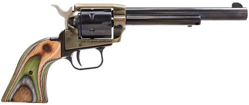 Heritage Rough Rider RR22MCH6 .22 LR/.22 WMR 6-Shot Revolver, 6.5" Case-Hardened Frame, Camo Laminate Grip