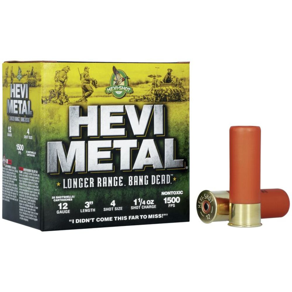 HEVI-Shot 12 Gauge HS38004 HEVI-Metal Longer Range 3" 1-1/4oz 4 Shot