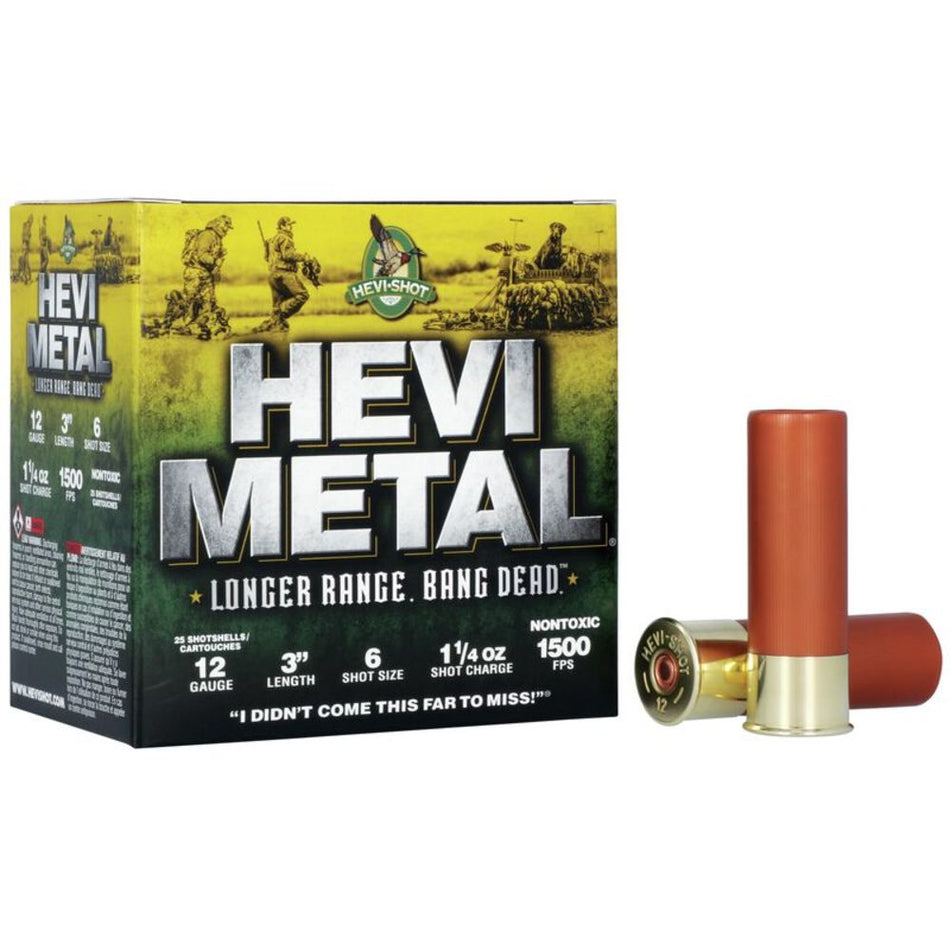 HEVI-Shot 12 Gauge HS38006 HEVI-Metal Longer Range 3" 1-1/4oz 6 Shot