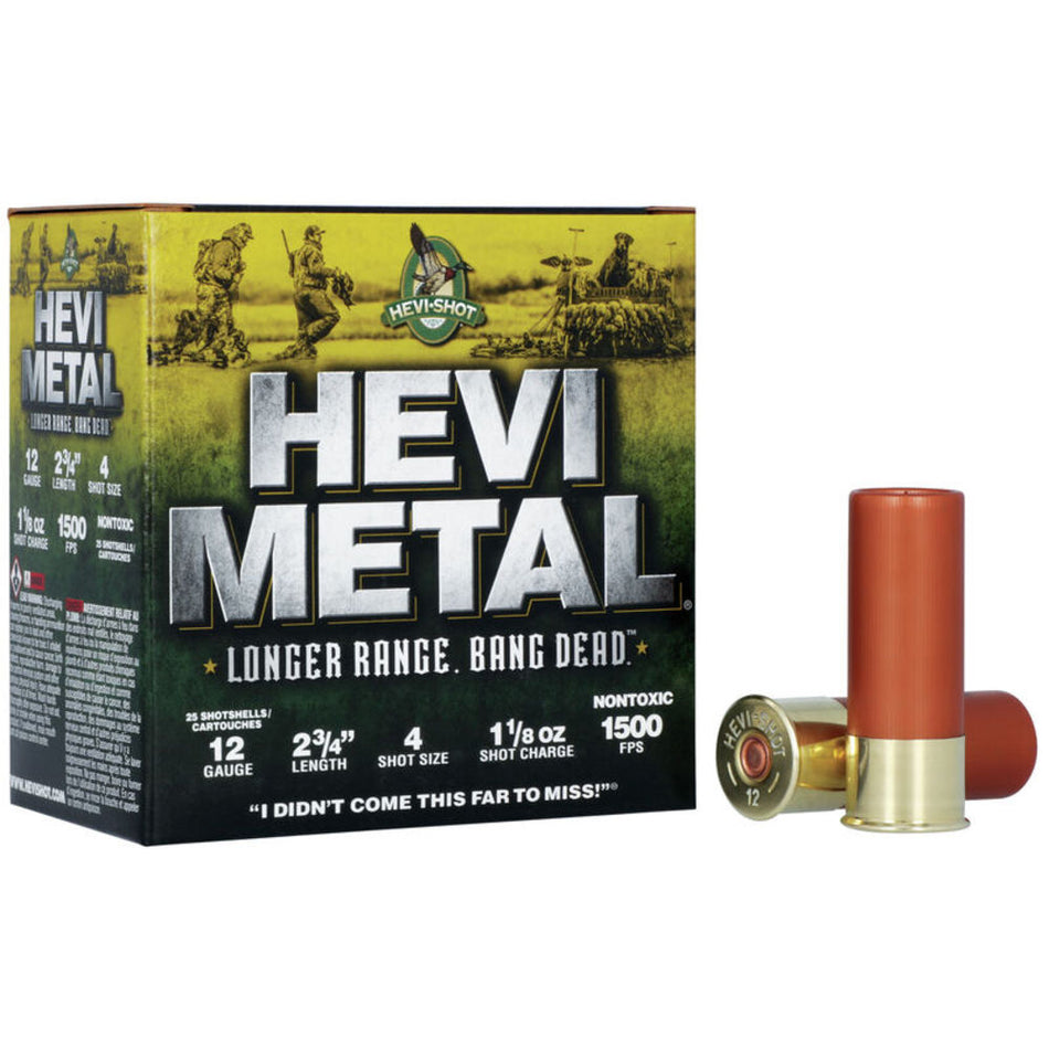 HEVI-Shot 12 Gauge HS38704 HEVI-Metal Longer Range 2.75" 1-1/8oz 4 Shot