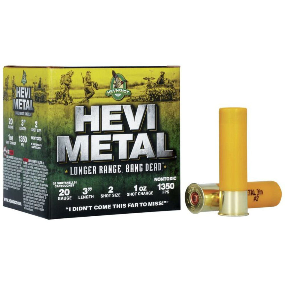 HEVI-Shot 20 Gauge HS39002 HEVI-Metal Longer-Range 3" 1oz 2 Shot