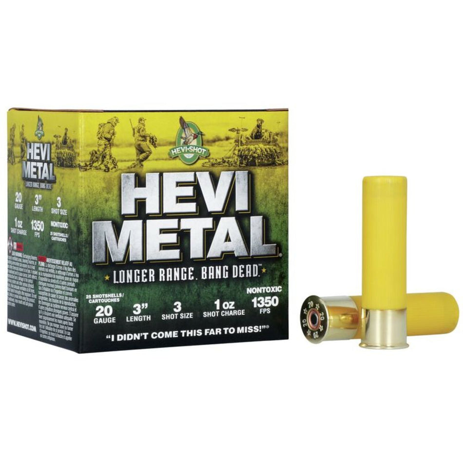 HEVI-Shot 20 Gauge HS39003 HEVI-Metal Longer Range 3" 1oz 3 Shot