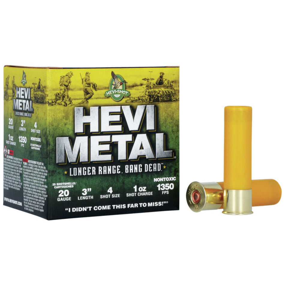 HEVI-Shot 20 Gauge HS39004 HEVI-Metal Longer Range 3" 1oz 4 Shot