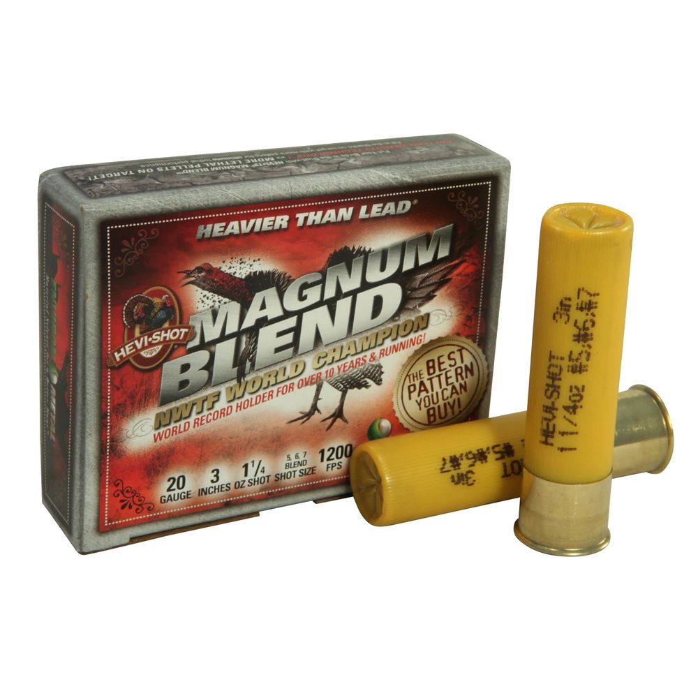 HEVI-Shot 20 Gauge HS00567 Magnum Blend Turkey 3" 1-1/4oz 5/6/7 Shot