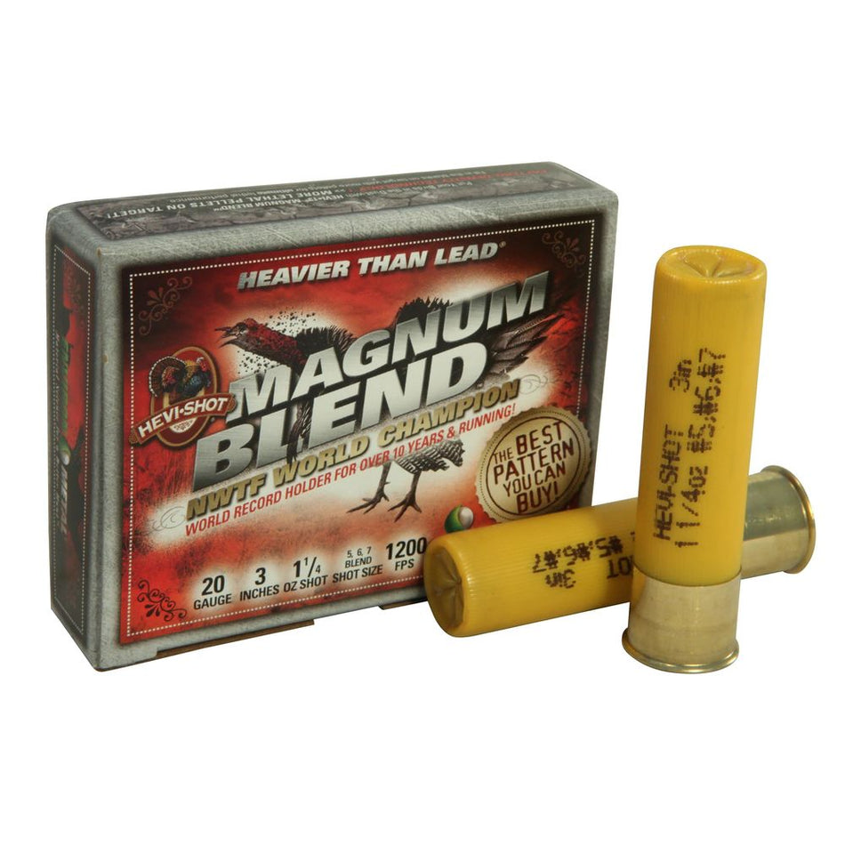HEVI-Shot 20 Gauge HS00567 Magnum Blend Turkey 3" 1-1/4oz 5/6/7 Shot