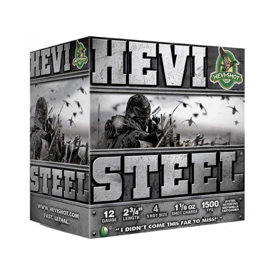 HEVI-Shot 12 Gauge HS61224 HEVI-Steel Waterfowl 2.75" 1-1/8oz 4 Shot