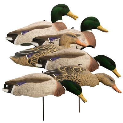 Higdon Outdoors Magnum Shell Mallard Variety Pack with Flocked Drake Heads (6 Decoys)