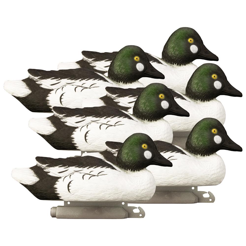 Higdon Standard Goldeneye Foam Filled Duck Decoys - Drake Upright - 6 Pack