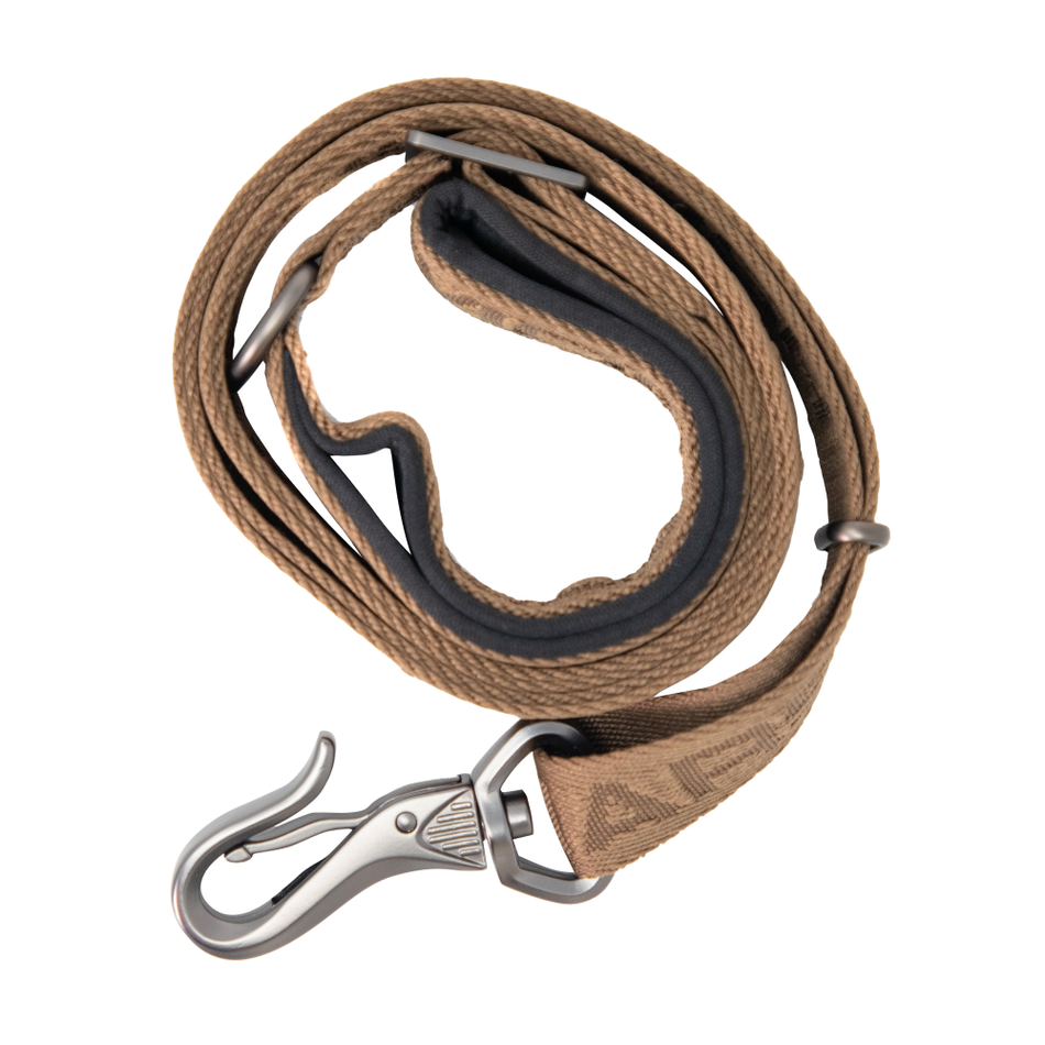 MoMarsh Adjustable Nylon Dog Leash 45"-72" Chocolate Brown with Stainless Hardware