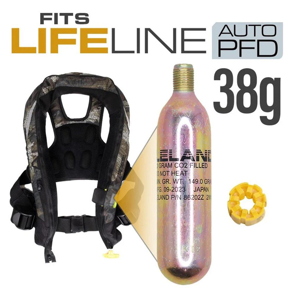 MoMarsh LifeLine Auto 38g Re-Arming Kit Replacement CO2 Cylinder