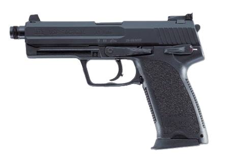 HK USP Tactical V1 SA/DA .45 ACP Pistol, 5.09" Threaded Barrel, 12+1 Capacity, Decocker