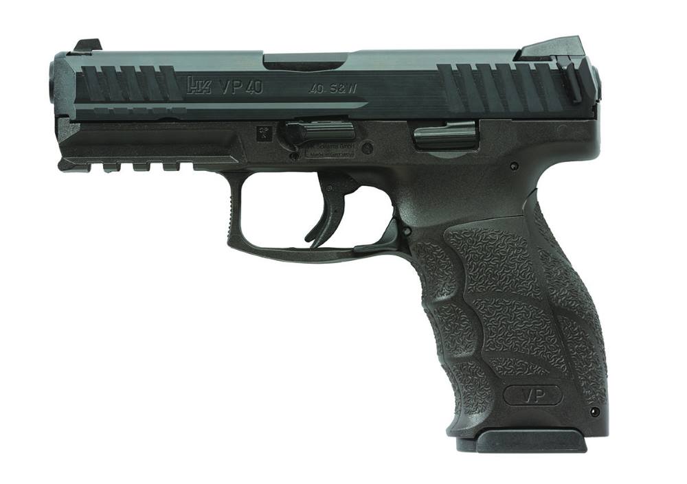 HK VP40 .40 S&W Pistol - 13+1 Capacity, 4.09" Steel Barrel, Cerakote Serrated Slide, Picatinny Rail