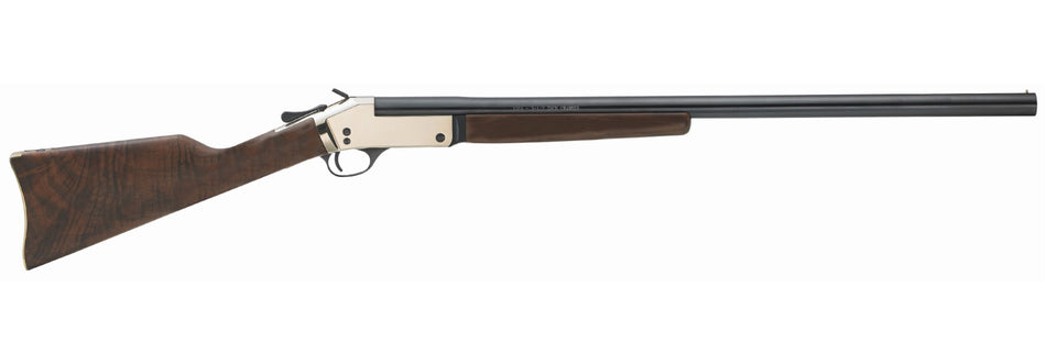 Henry H015B410 Single Shot Shotgun, .410 Bore, 26" Blued Barrel, 3" Chamber, 1rd Capacity, Polished Brass Receiver, American Walnut Stock, Right Hand (Full Size)