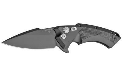 Hogue X5 Folding Flipper Knife, CPM-154 Steel, 4" Plain Edge Spear Point, Black Cerakote Blade 34559