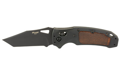 Hogue K320 AXG Classic Folder, 3.5" CPM-S30V Tanto Blade, Black Cerakote, Checkered Walnut Inserts 36367