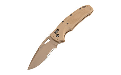 Hogue K320 M17 Drop Point Folding Knife, 3.5 Inch Blade, Coyote Tan PVD, Polymer P320 Frame 36373