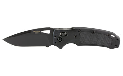 Hogue K320 AXG PRO Folder, 3.5" CPM-S30V Drop Point, Black Cerakote Finish, Reverse Checkered G10 Inserts 36374
