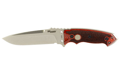 Hogue EX-F01 Stainless Elite Fixed Blade, 5.5 Inch A2 Drop Point, Rosewood Scales, Tumbled Finish, Ballistic Nylon MOLLE Sheath 37175
