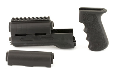 Hogue 74008 Overmolded Grip/Forend Kit for AK-47/AK-74, Black Rubber