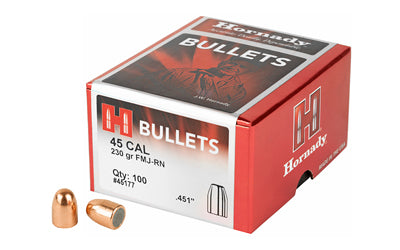 Hornady 45177 FMJ-RN .451 Dia 45 Cal 230 Grain Round Nose Pistol Bullets 100 Count