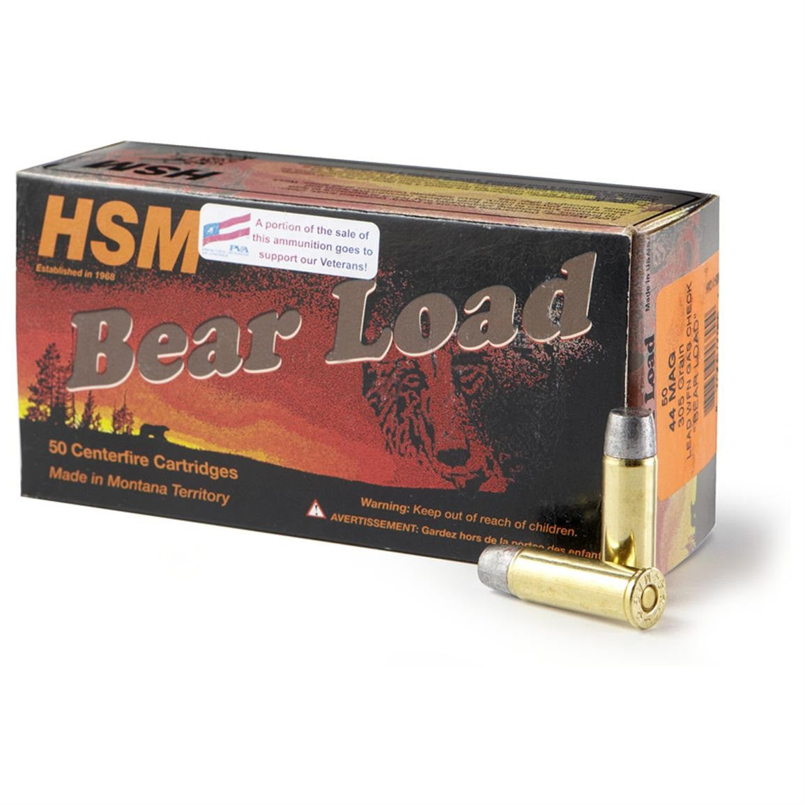 HSM .44 Magnum HSM44M15N Bear Load LEAD Wide Flat Nose 305 Grain