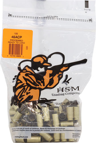 HSM 45 ACP Unprimed Reconditioned Brass 100-Piece Pack