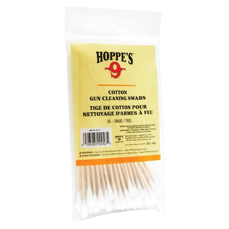 Hoppe's 50 CT Cotton Gun Cleaning Swabs Wood Grain Resealable Poly Bag